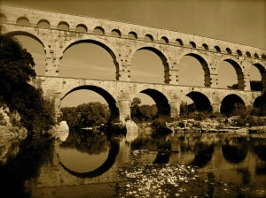 Pont du Gard, Roman Aqueduct in Southern France.